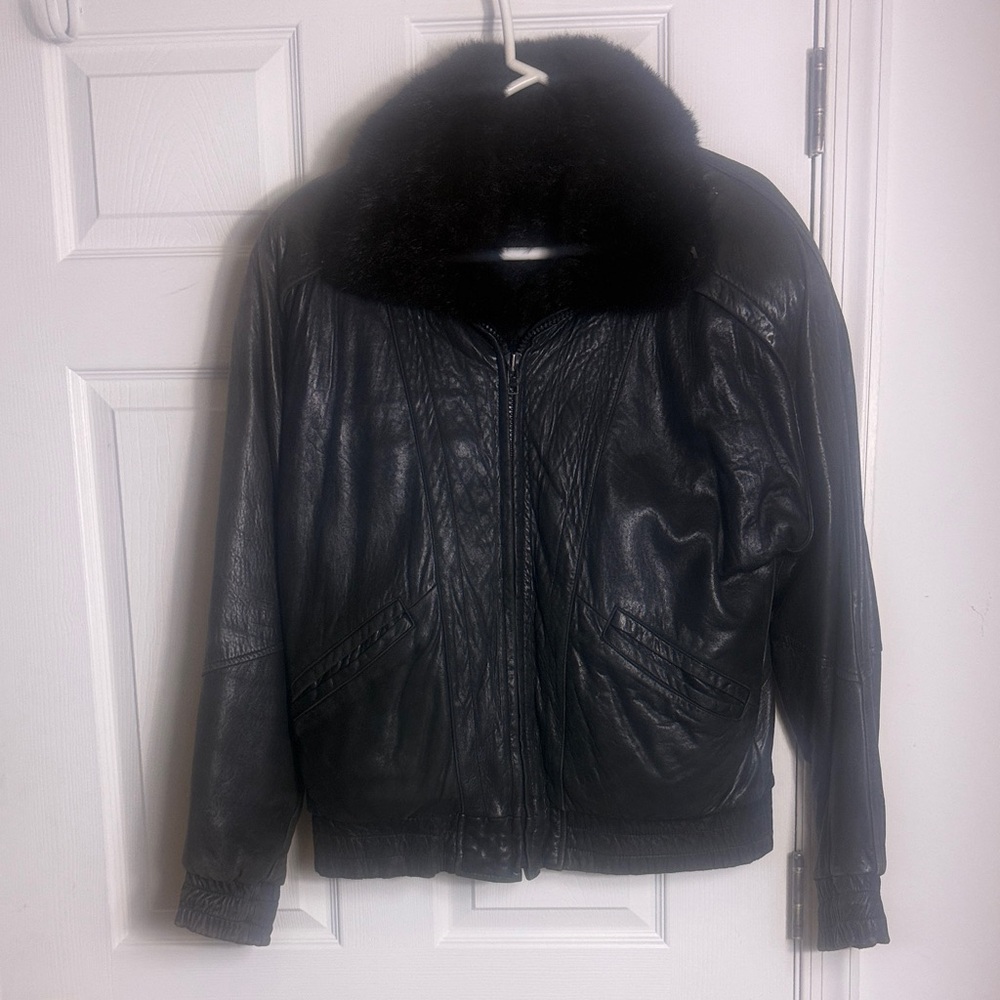 Black Leather Jacket Fur Collar and Lining Andrew Marc Fur Lined Leather Jacket